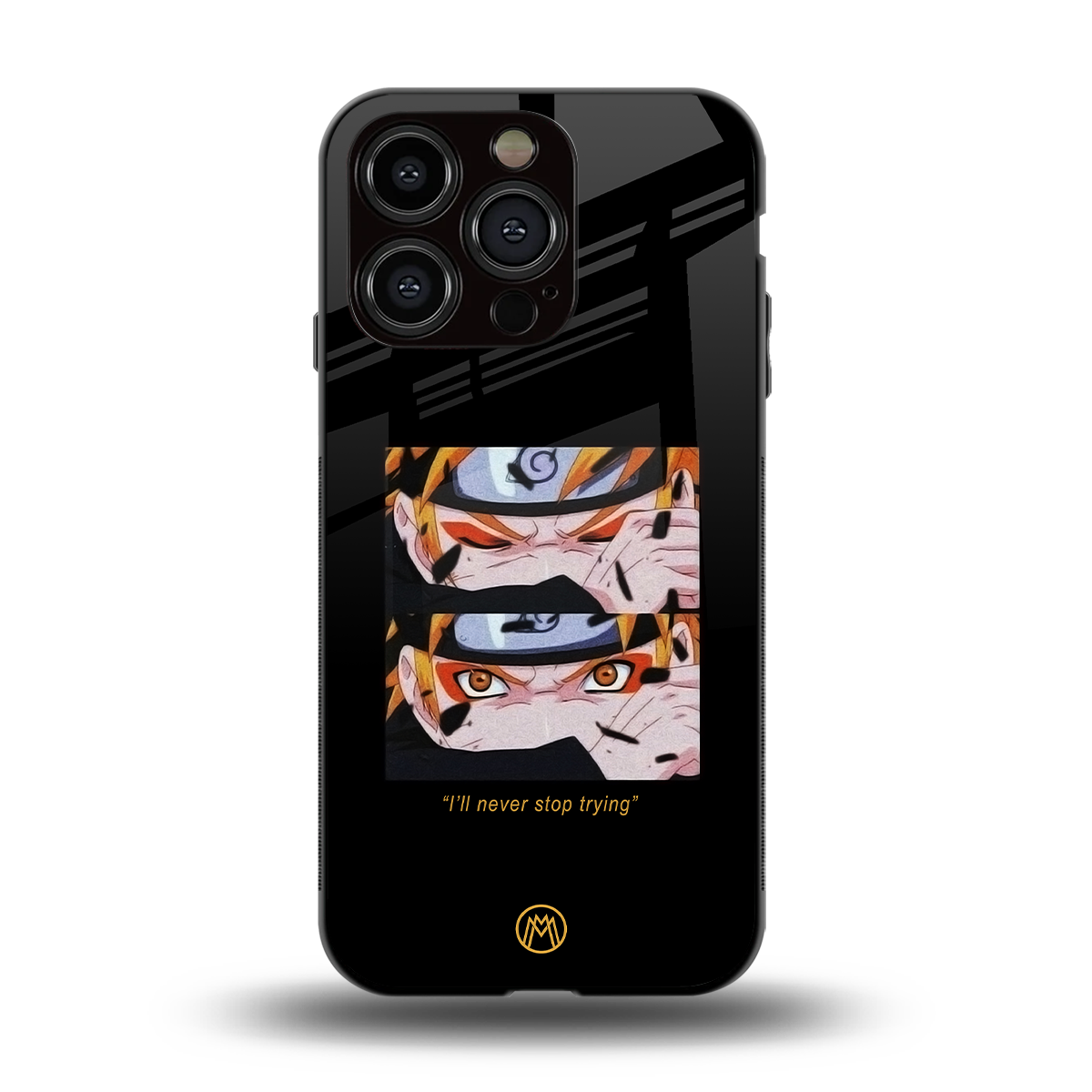 naruto motivation anime back phone cover | glass case for iphone 15 pro