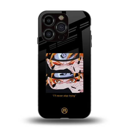 naruto motivation anime back phone cover | glass case for iphone 15 pro