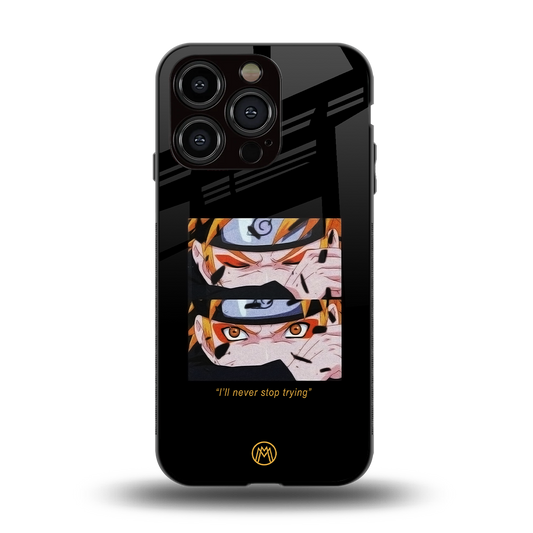naruto motivation anime back phone cover | glass case for iphone 15 pro