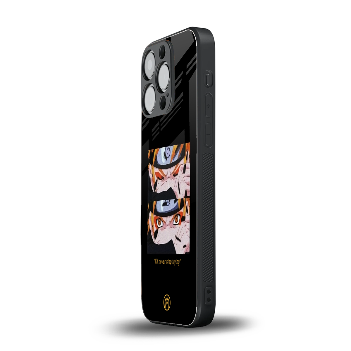 naruto motivation anime back phone cover | glass case for iphone 15 pro