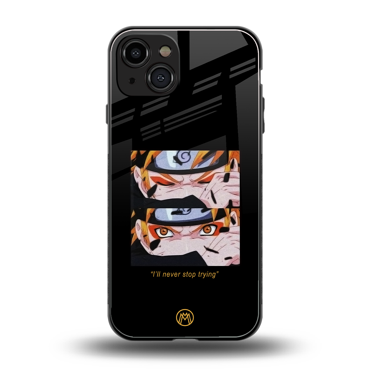 naruto motivation anime back phone cover | glass case for iphone 15