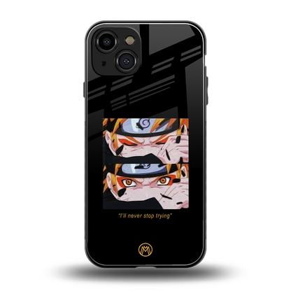 naruto motivation anime back phone cover | glass case for iphone 15