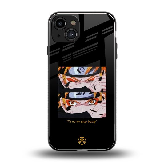 naruto motivation anime back phone cover | glass case for iphone 15