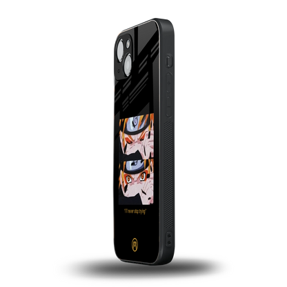 naruto motivation anime back phone cover | glass case for iphone 15
