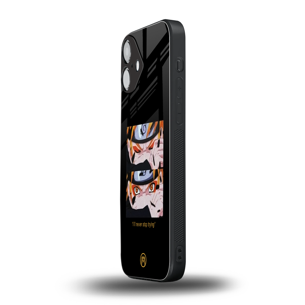 naruto motivation anime back phone cover | glass case for iphone 16 plus