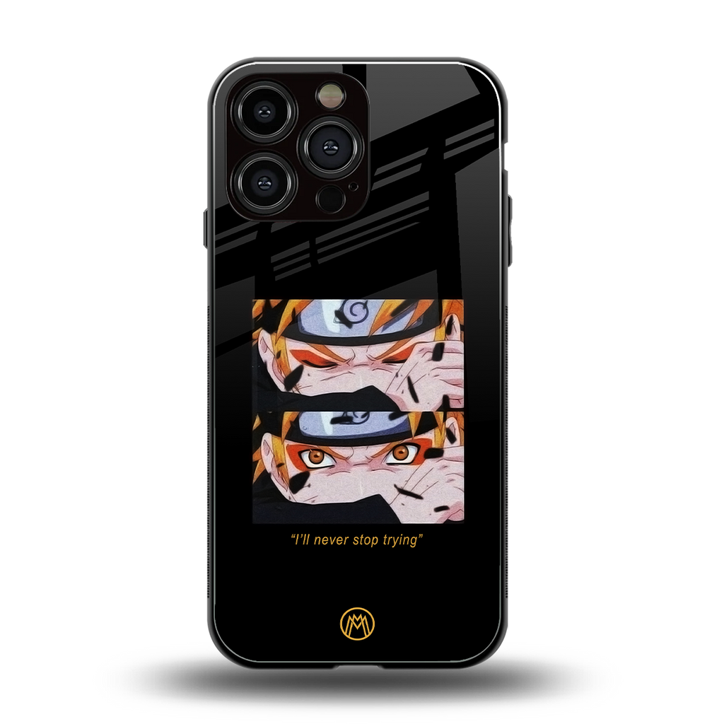 naruto motivation anime back phone cover | glass case for iphone 16 pro max