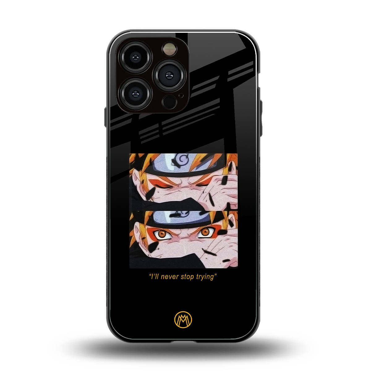 naruto motivation anime back phone cover | glass case for iphone 16 pro max