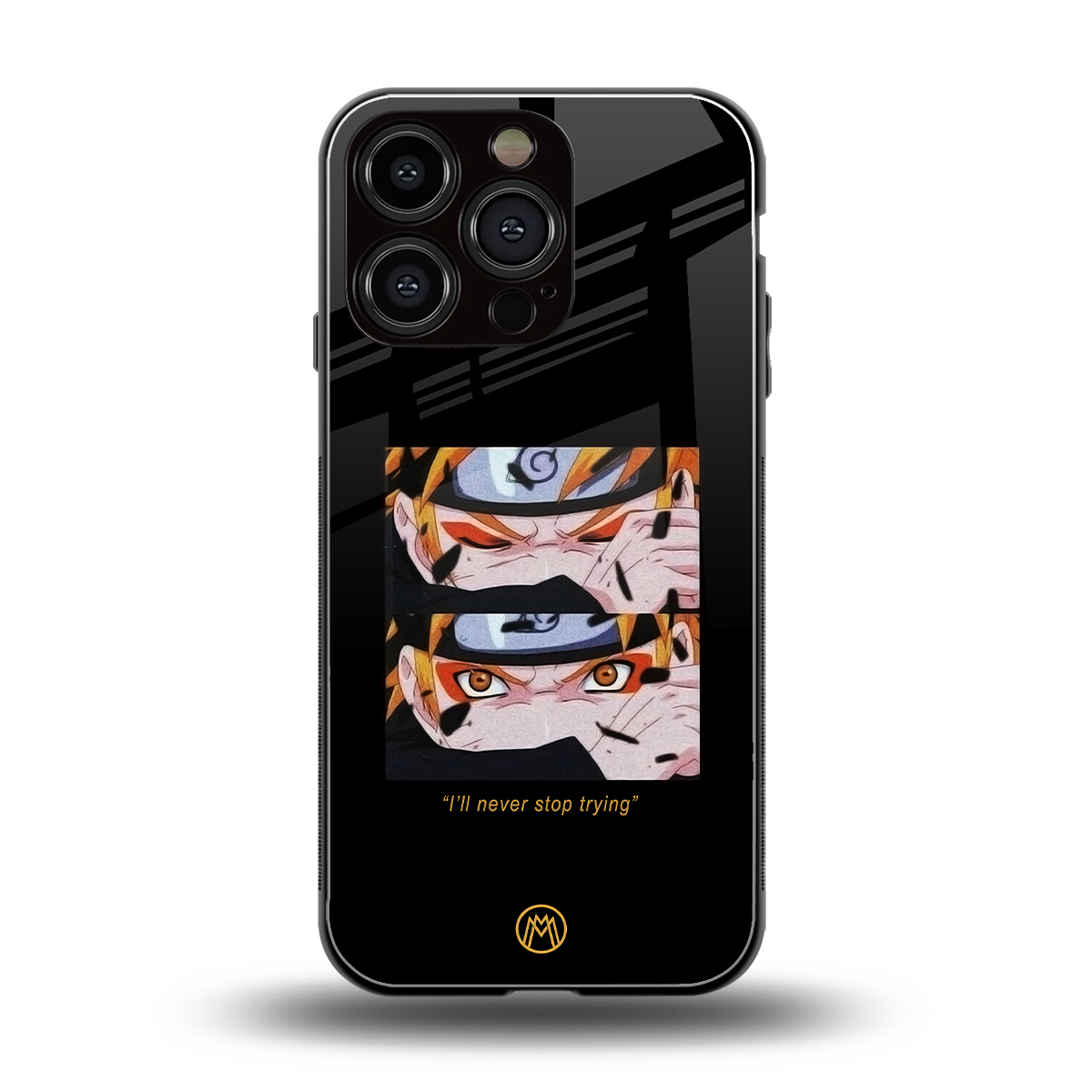 naruto motivation anime back phone cover | glass case for iphone 16 pro