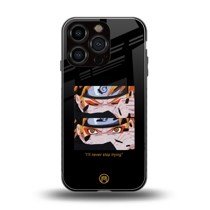 naruto motivation anime back phone cover | glass case for iphone 16 pro