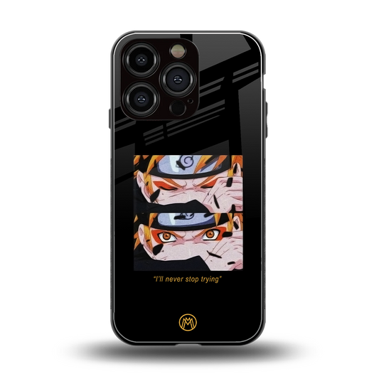 naruto motivation anime back phone cover | glass case for iphone 16 pro