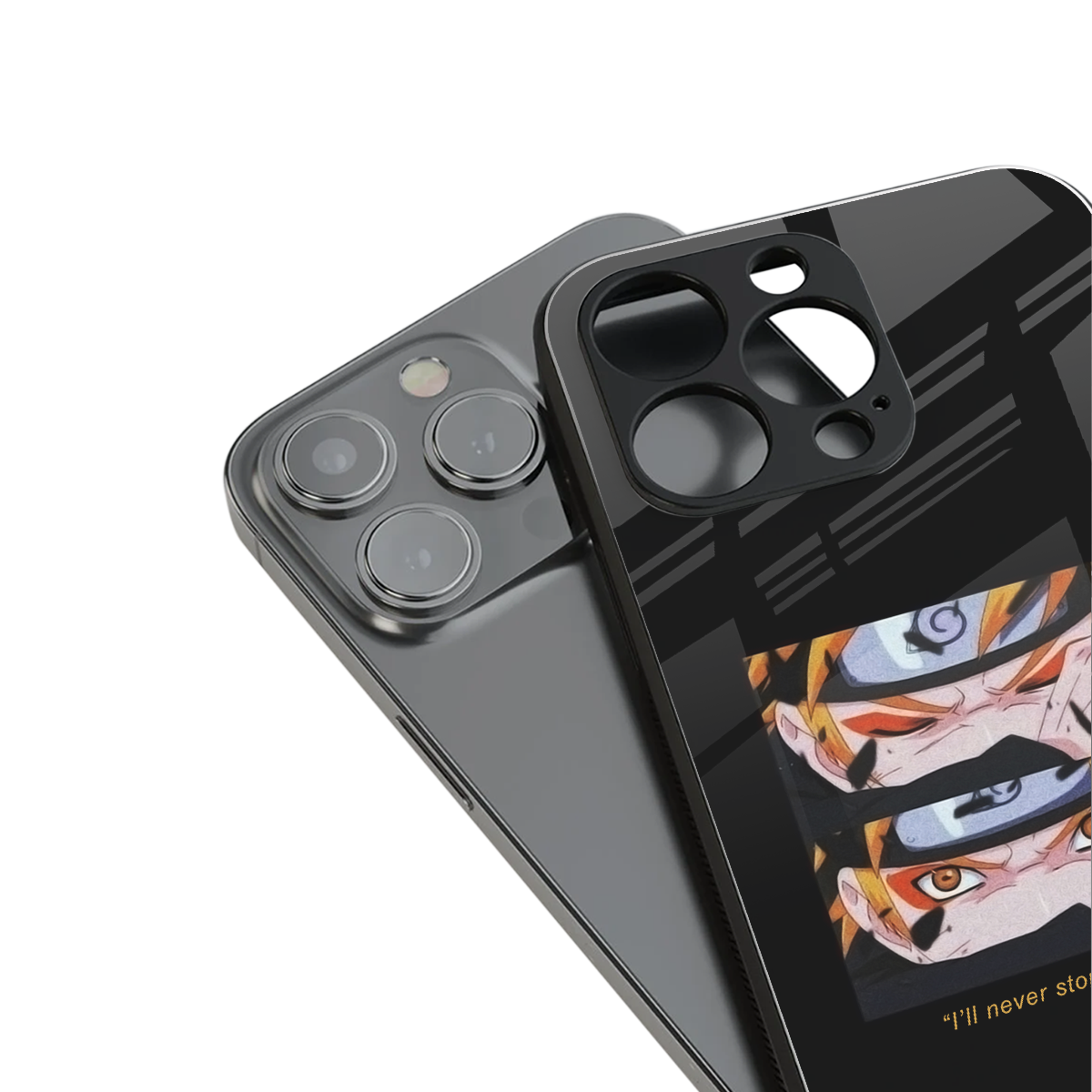 naruto motivation anime back phone cover | glass case for iphone 16 plus