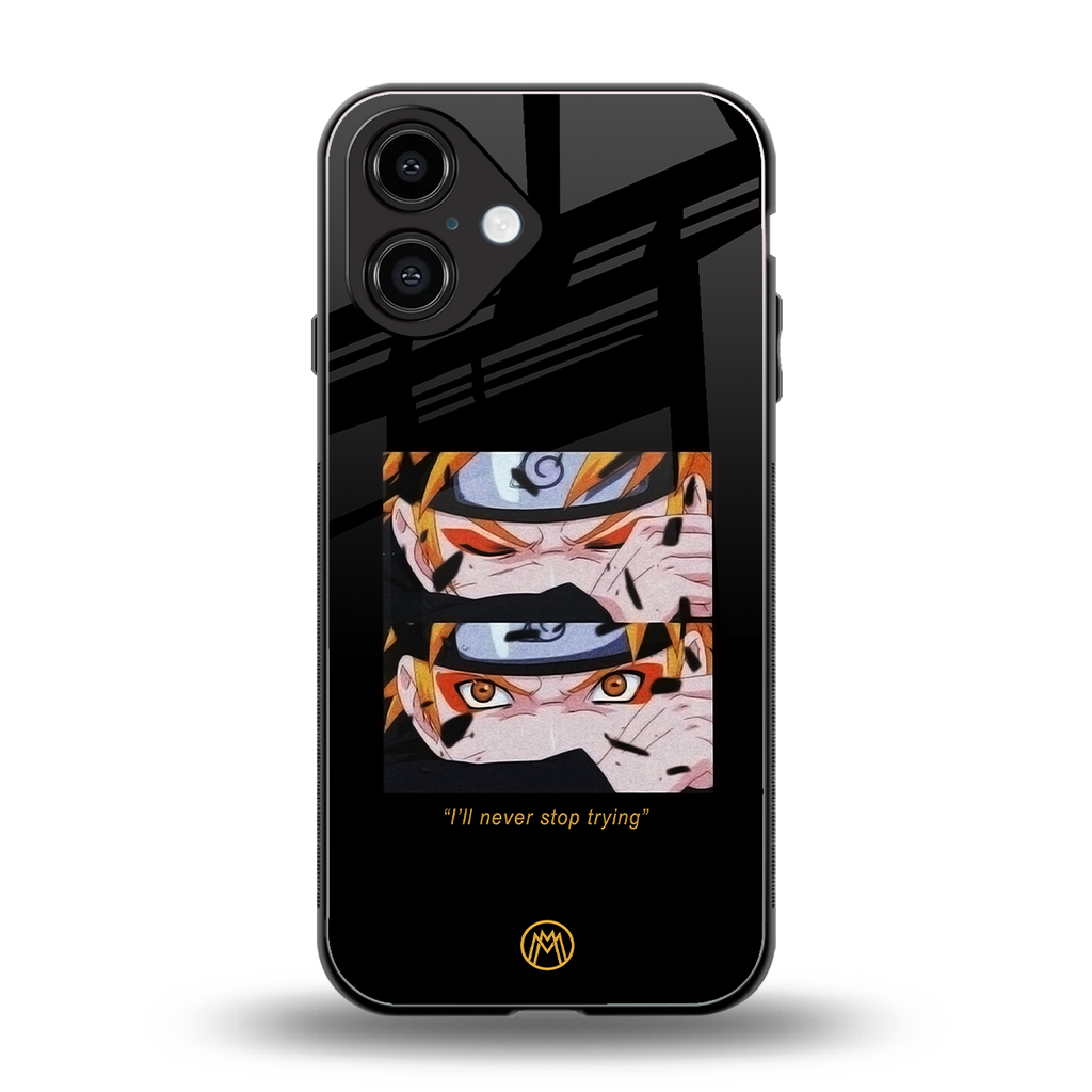 naruto motivation anime back phone cover | glass case for iphone 16