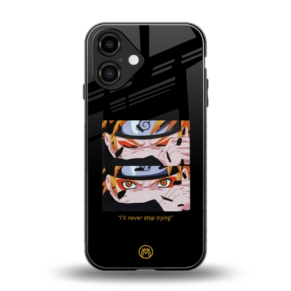 naruto motivation anime back phone cover | glass case for iphone 16