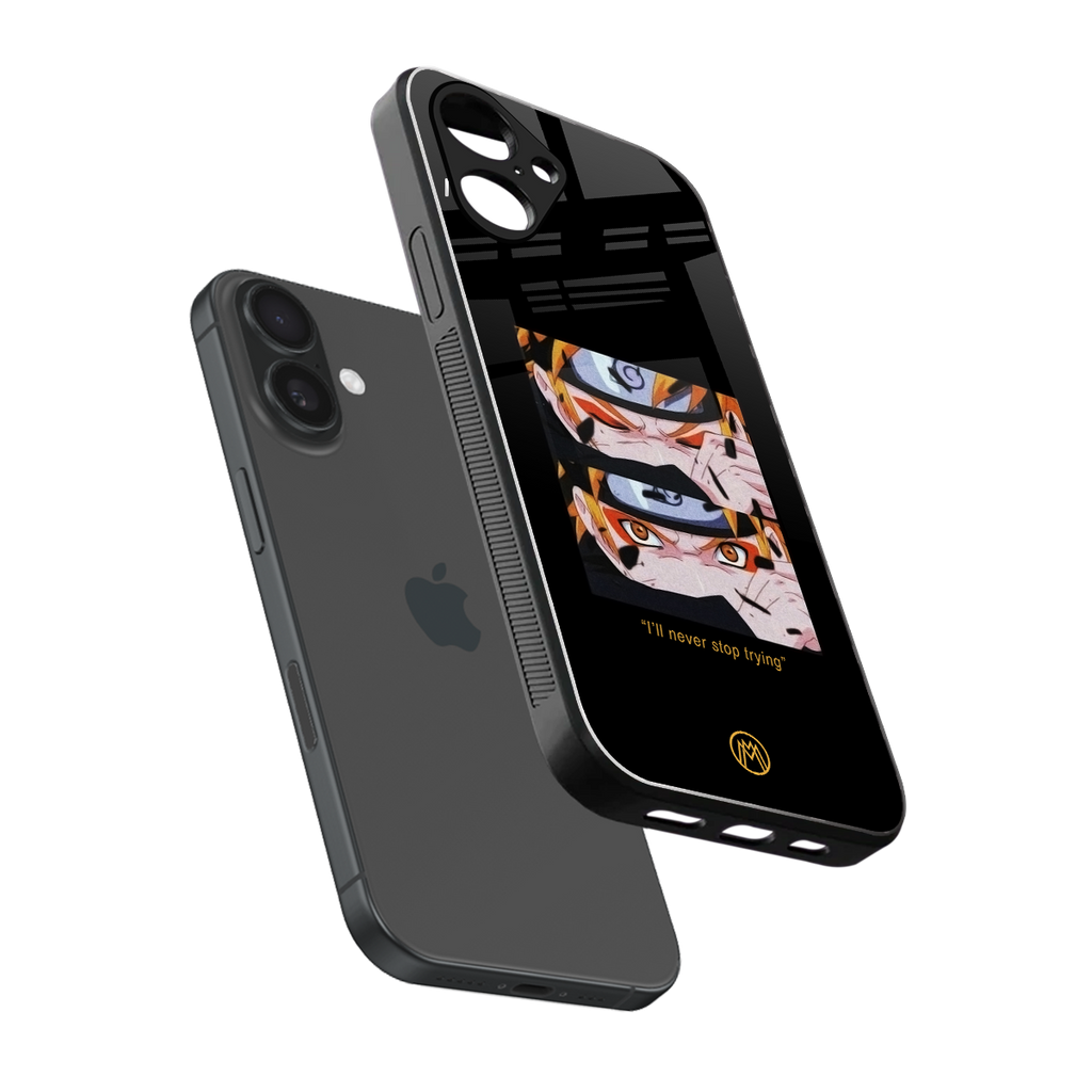 naruto motivation anime back phone cover | glass case for iphone 16