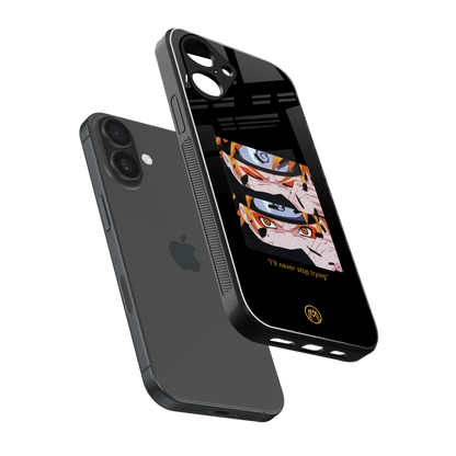naruto motivation anime back phone cover | glass case for iphone 16