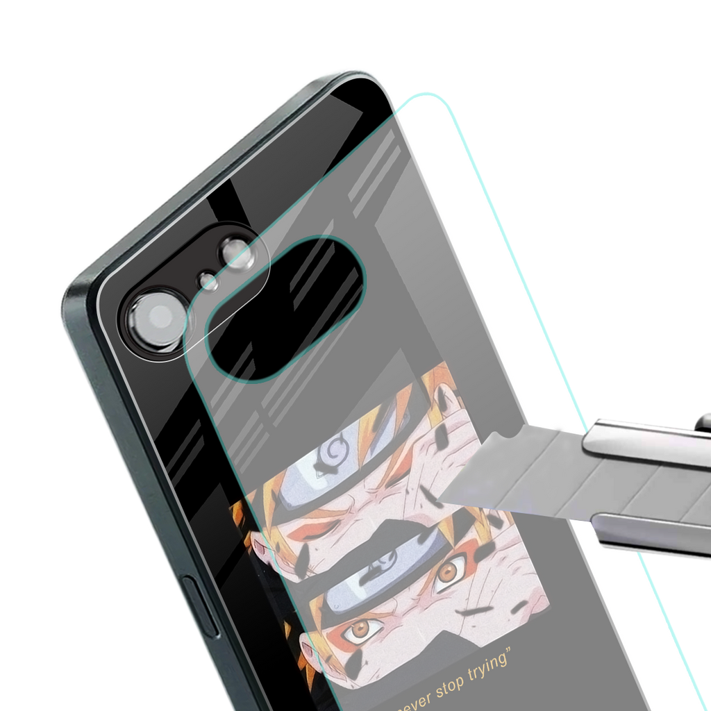 naruto motivation anime back phone cover | glass case for iphone 16e