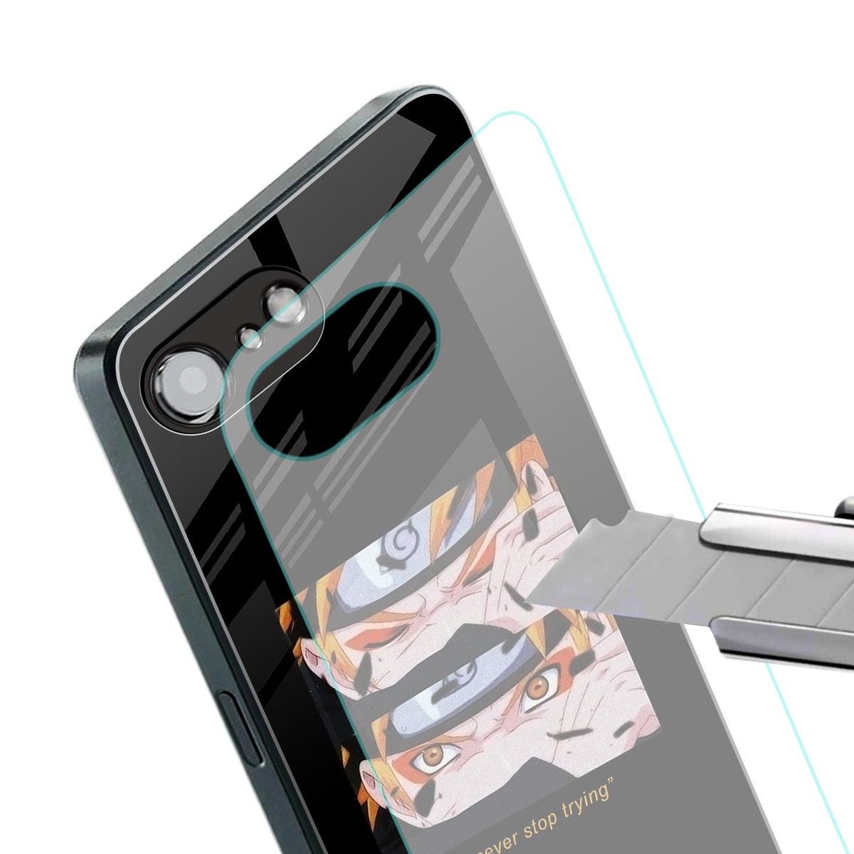 naruto motivation anime back phone cover | glass case for iphone 16e