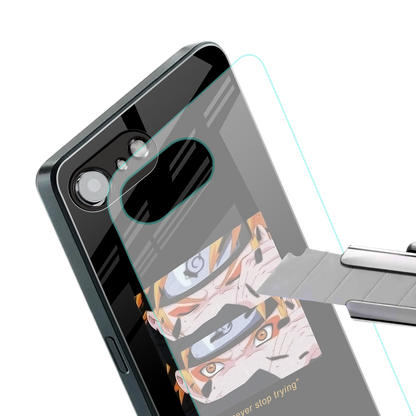 naruto motivation anime back phone cover | glass case for iphone 16e
