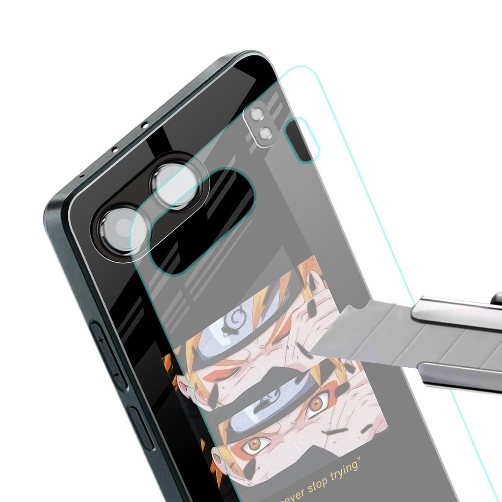 naruto motivation anime back phone cover | glass case for oneplus nord 4