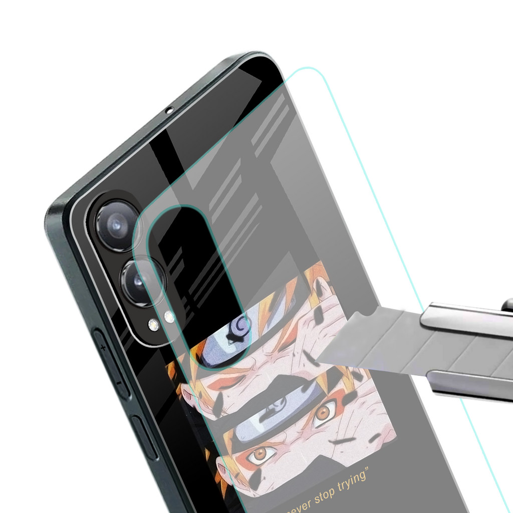 naruto motivation anime back phone cover | glass case for oneplus nord ce 4 lite