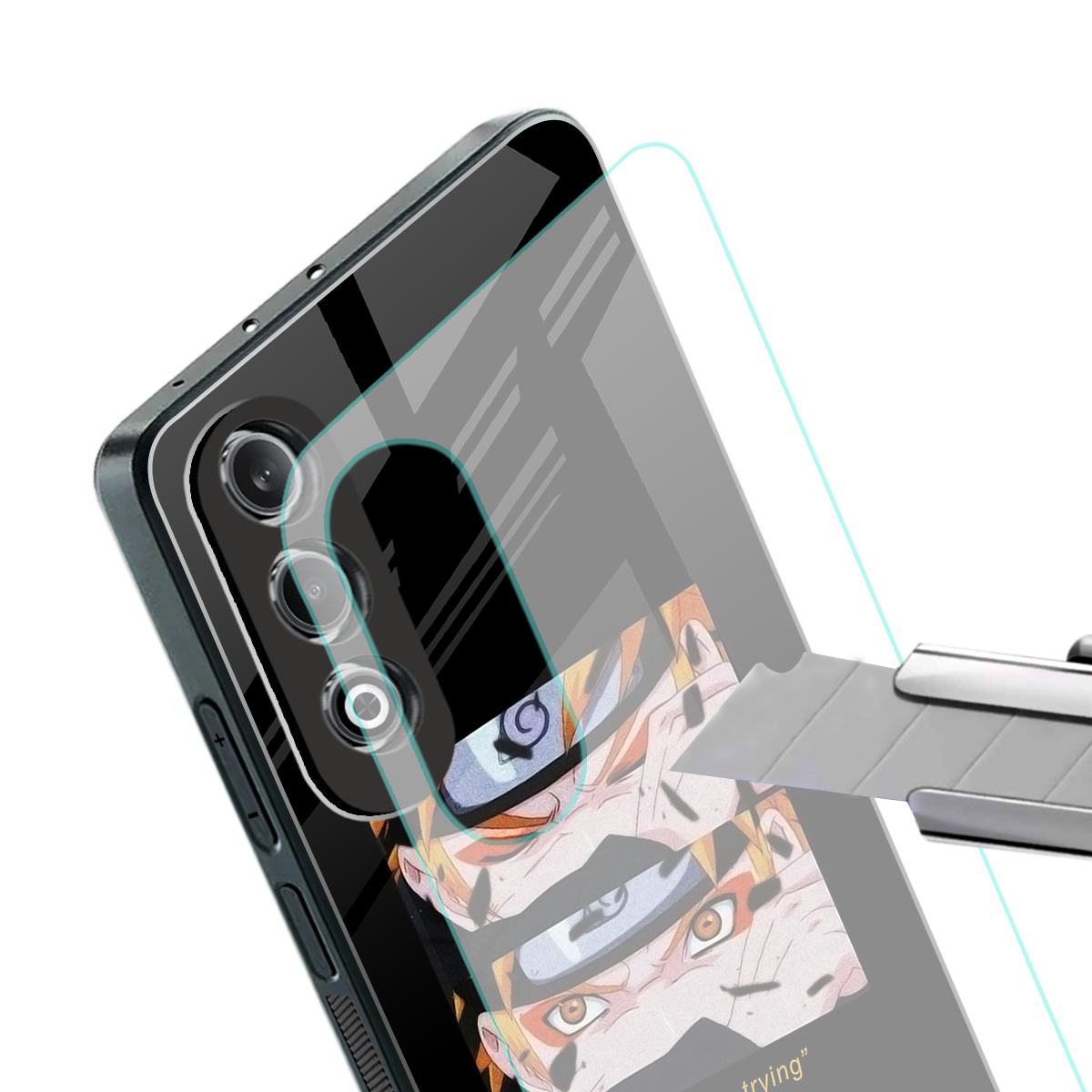 naruto motivation anime back phone cover | glass case for oneplus nord ce 4