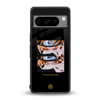 naruto motivation anime back phone cover | glass case for google pixel 8 pro