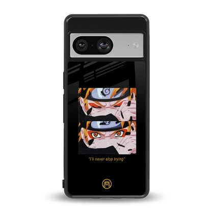 naruto motivation anime back phone cover | glass case for Google Pixel 8