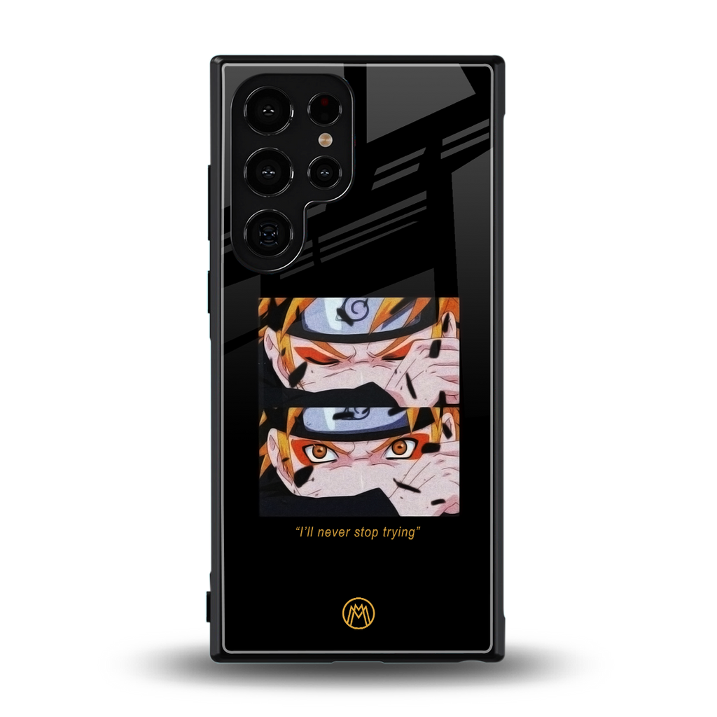naruto motivation anime back phone cover | glass case for samsung galaxy s23 ultra