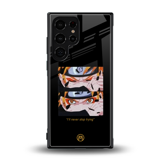 naruto motivation anime back phone cover | glass case for samsung galaxy s23 ultra