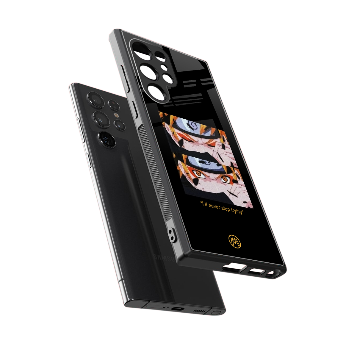 naruto motivation anime back phone cover | glass case for samsung galaxy s23 ultra