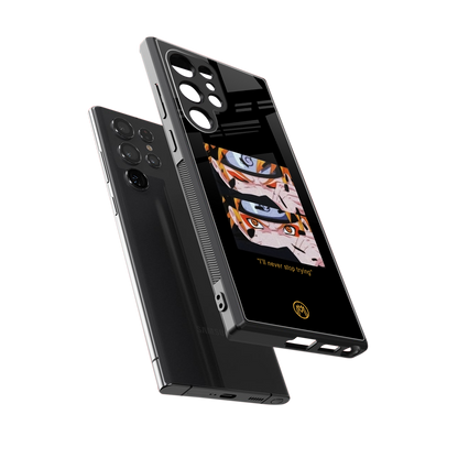 naruto motivation anime back phone cover | glass case for samsung galaxy s23 ultra