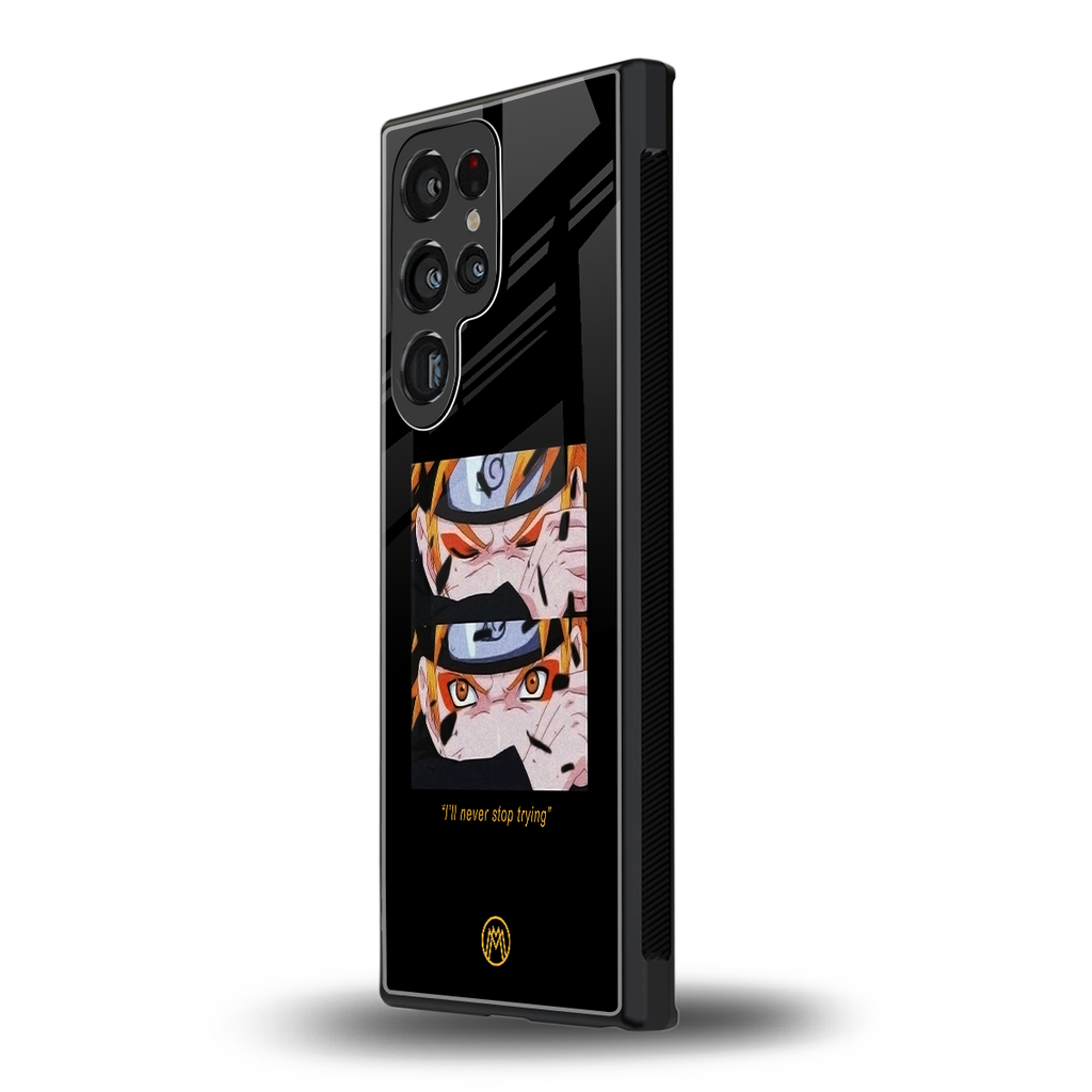 naruto motivation anime back phone cover | glass case for samsung galaxy s23 ultra