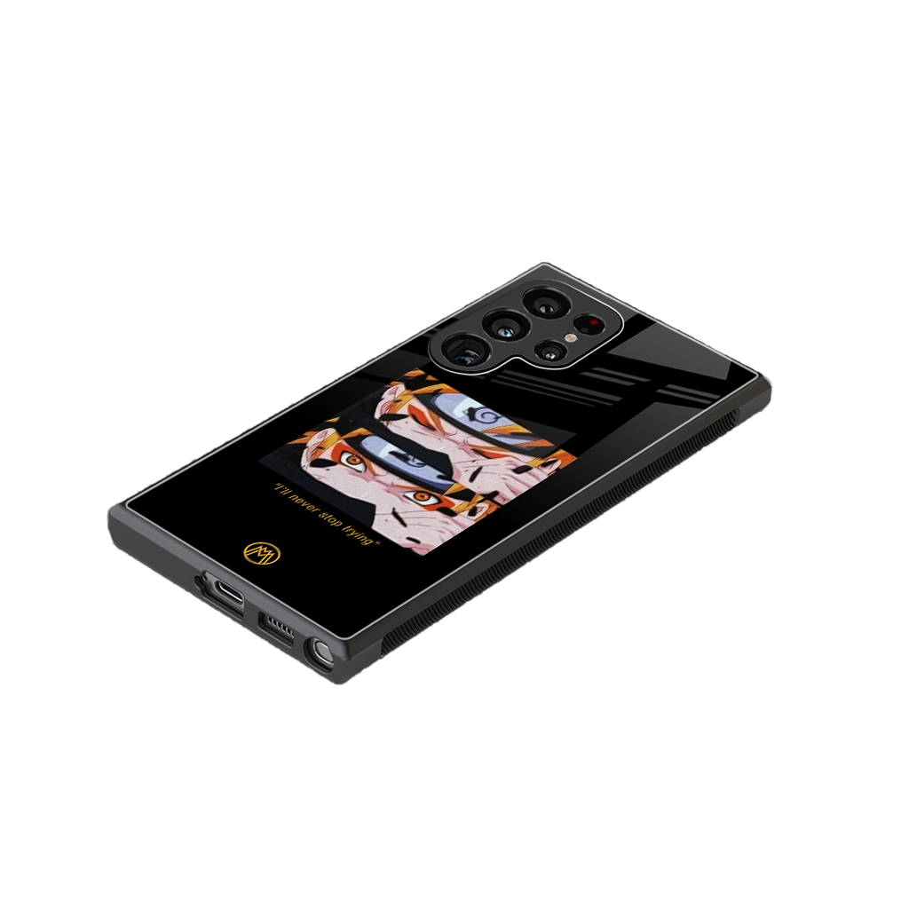 naruto motivation anime back phone cover | glass case for samsung galaxy s23 ultra