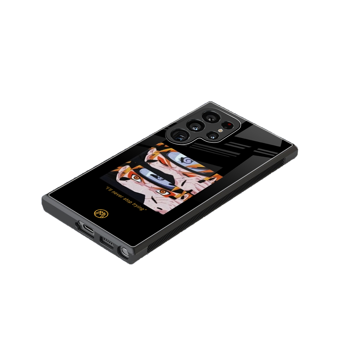 naruto motivation anime back phone cover | glass case for samsung galaxy s23 ultra