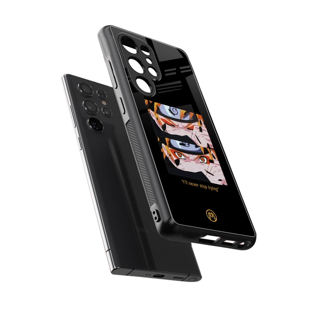 naruto motivation anime back phone cover | glass case for samsung galaxy s25 ultra
