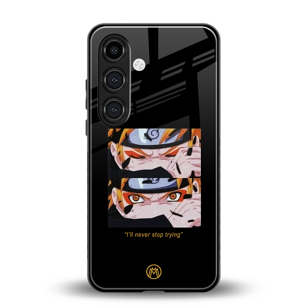 naruto motivation anime back phone cover | glass case for samsung galaxy s24 fe