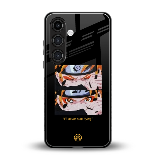 naruto motivation anime back phone cover | glass case for samsung galaxy s24 plus