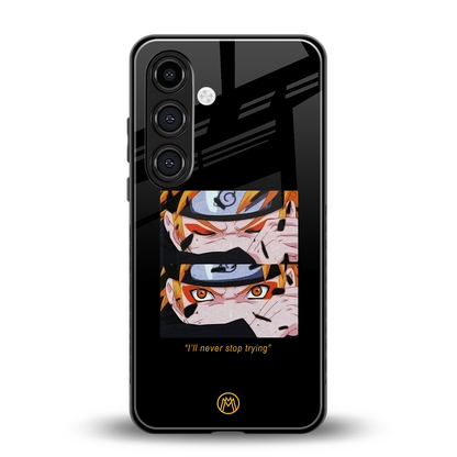 naruto motivation anime back phone cover | glass case for samsung galaxy s23 plus