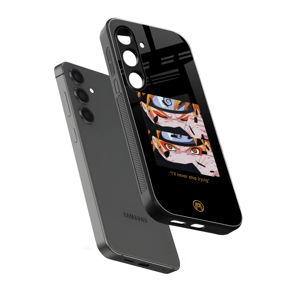 naruto motivation anime back phone cover | glass case for samsung galaxy s24 plus