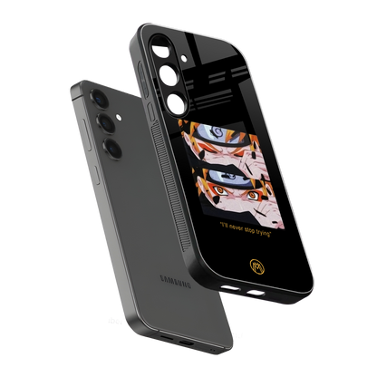 naruto motivation anime back phone cover | glass case for samsung galaxy s24 fe