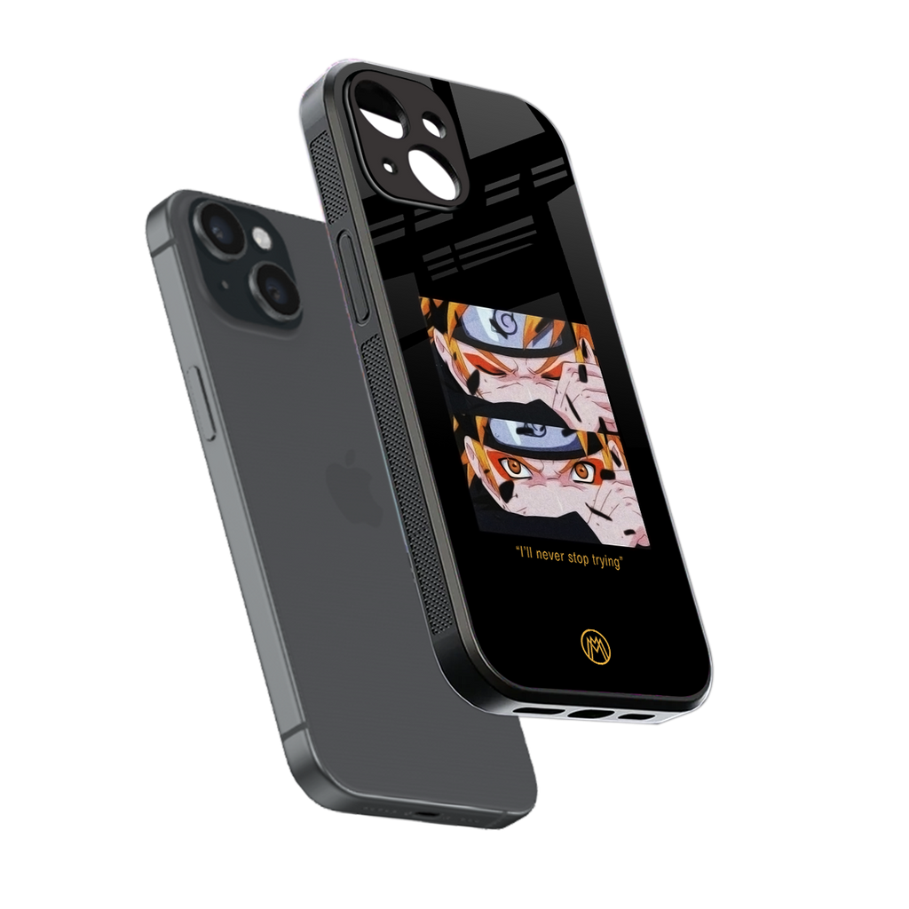 naruto motivation anime back phone cover | glass case for iphone 15