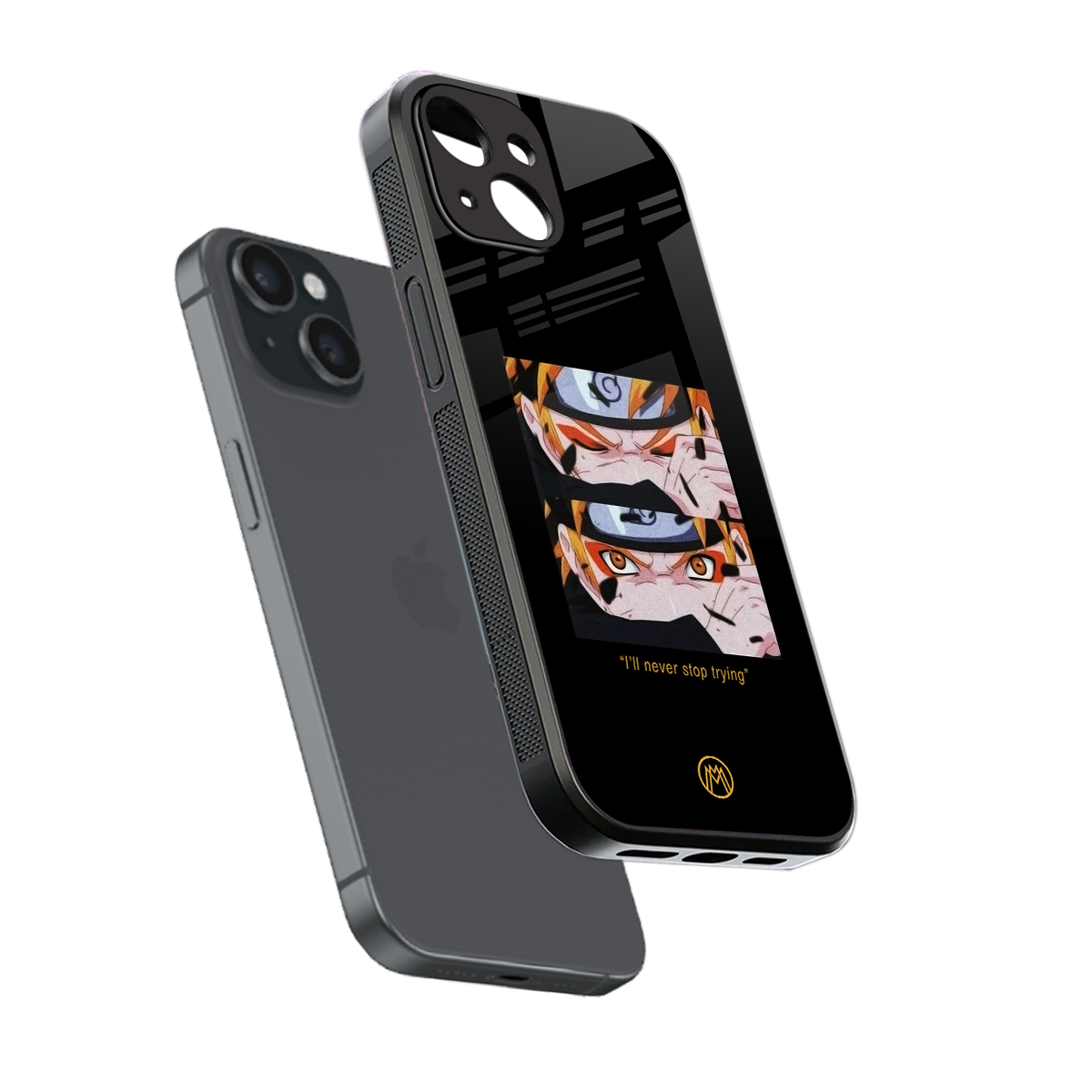 naruto motivation anime back phone cover | glass case for iphone 15
