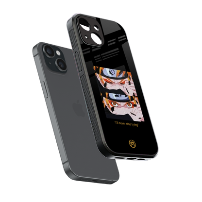 naruto motivation anime back phone cover | glass case for iphone 15