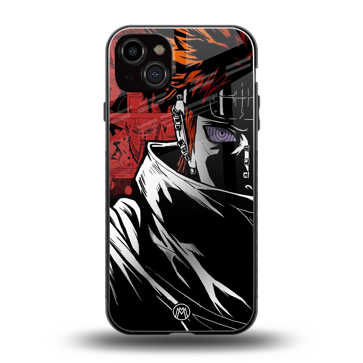naruto vermilion back phone cover | glass case for iphone 15 plus