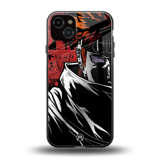 naruto vermilion back phone cover | glass case for iphone 15 plus