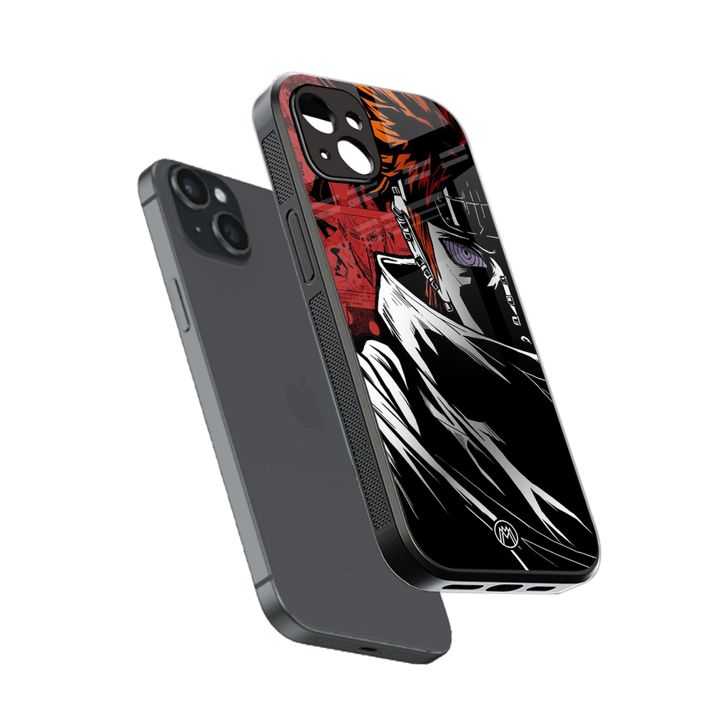 naruto vermilion back phone cover | glass case for iphone 14 plus
