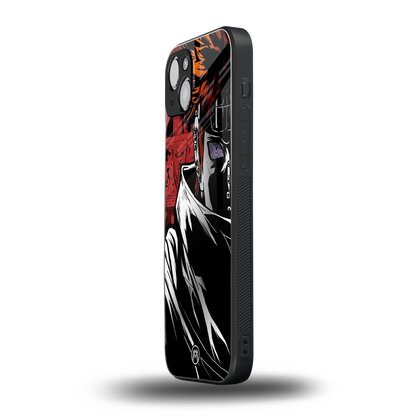 naruto vermilion back phone cover | glass case for iphone 15 plus
