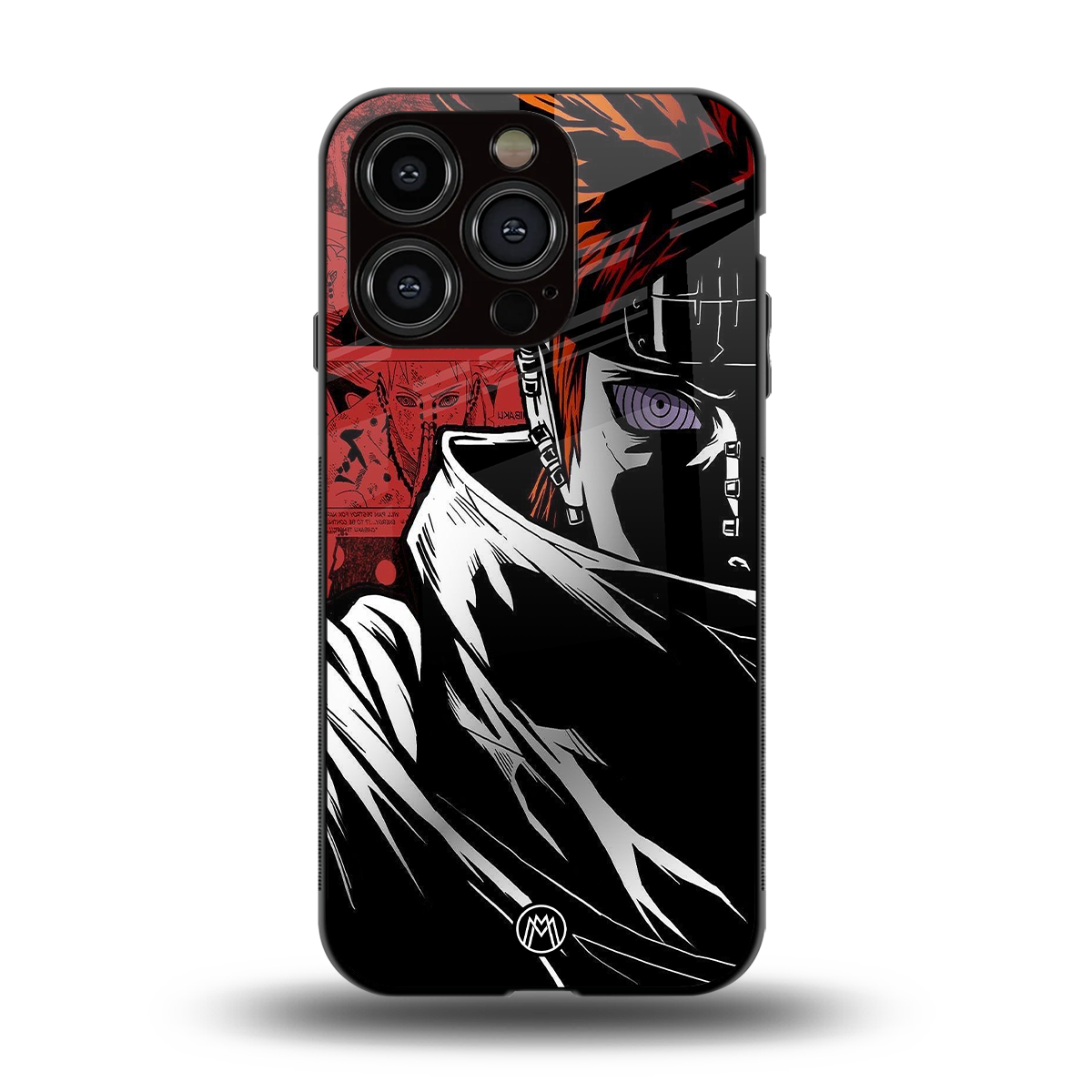 naruto vermilion back phone cover | glass case for iphone 15 pro