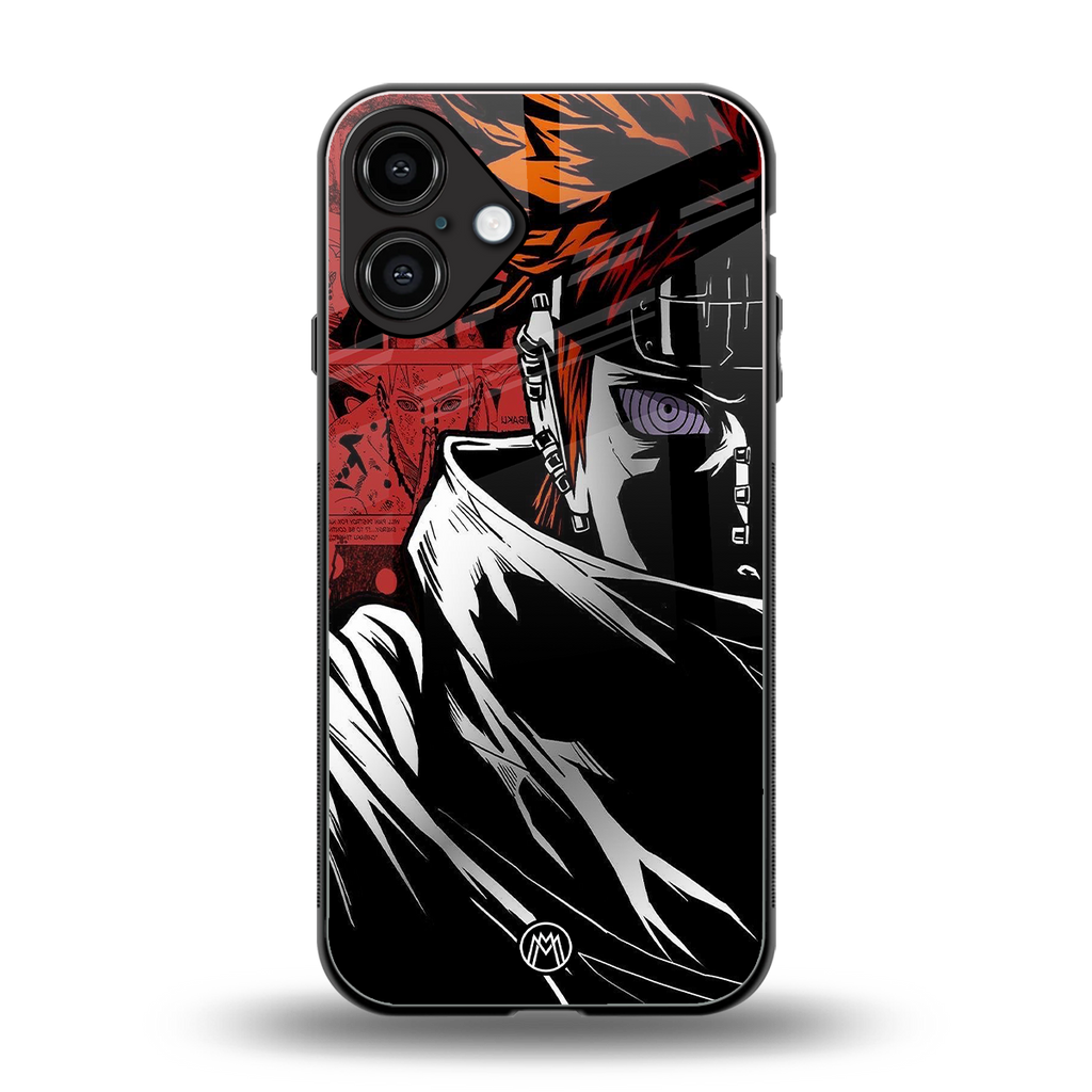 naruto vermilion back phone cover | glass case for iphone 16 plus