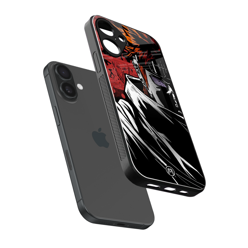 naruto vermilion back phone cover | glass case for iphone 16 plus